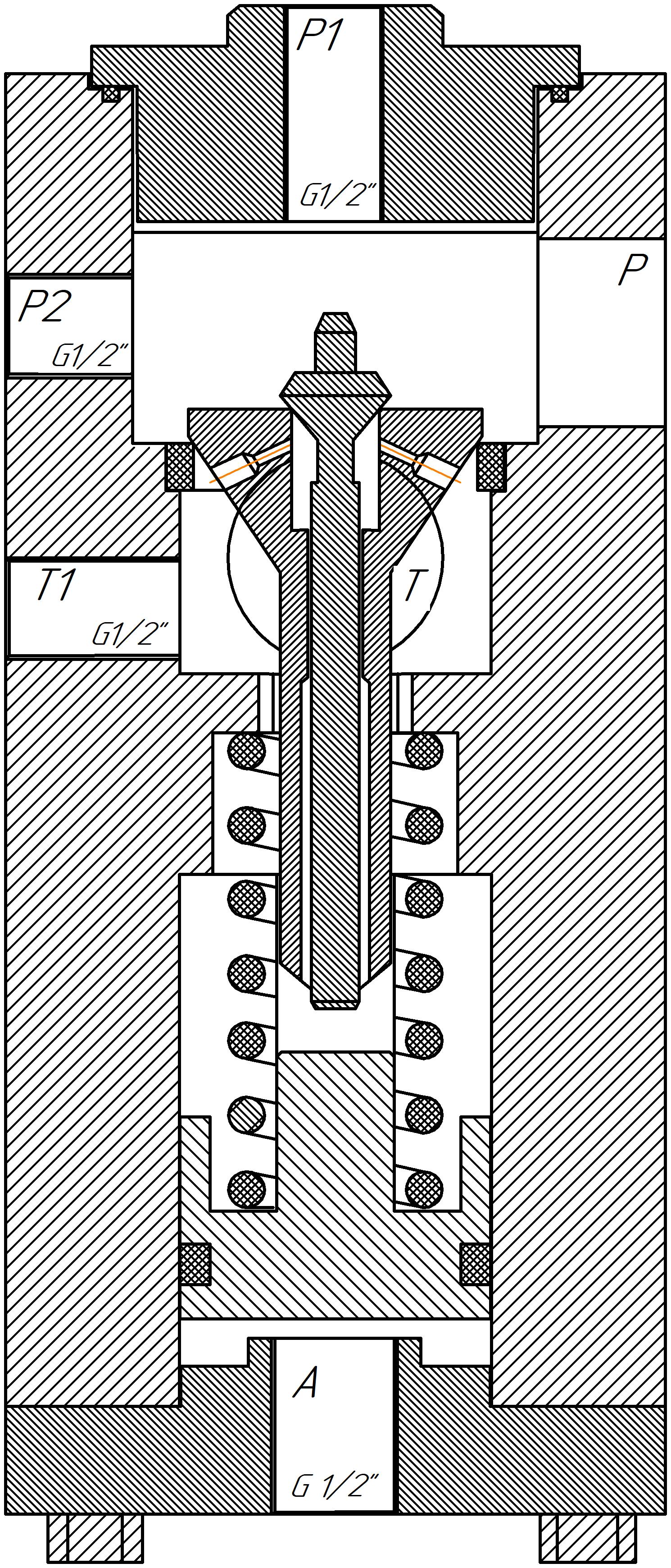 Конструкция клапана наполнения слива применяемая в прессах 250-600-4Э