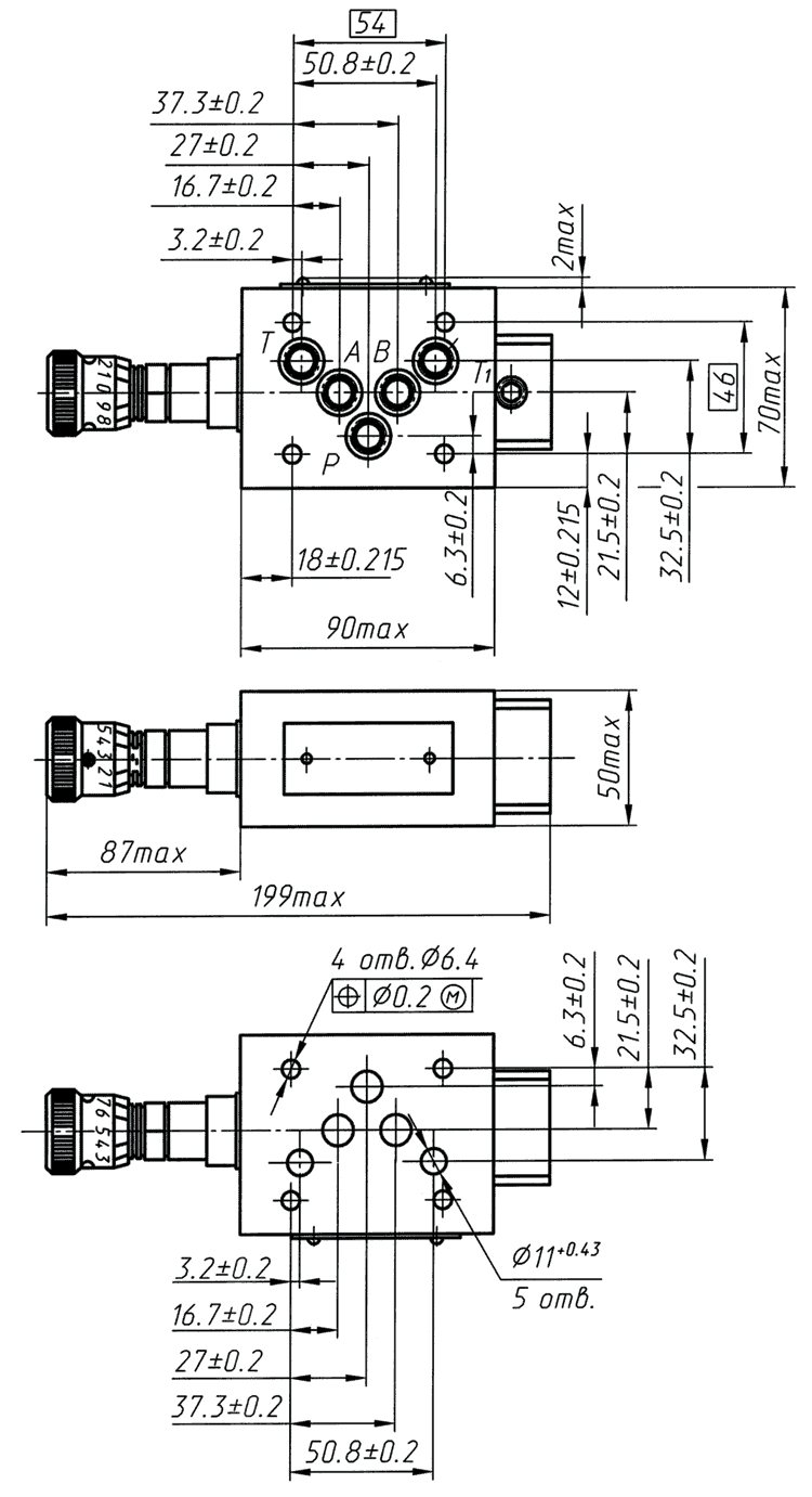 Габаритные и присоединительные размеры регулятора расхода РПМ-102